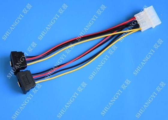 Çin Bilgisayar Molex 4 Pin - 2 x15 Pin SATA Veri Kablosu Sağ Açı Pitch 5.08mm Tedarikçi