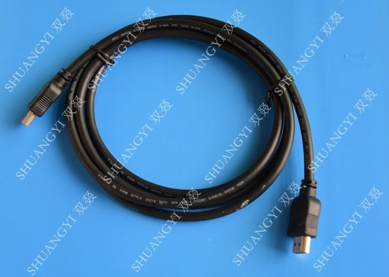 Çin Altın Kaplama Yüksek Hızlı HDMI Kablosu, Siyah Ağır Hizmet Tipi Yuvarlak HDMI 1.4 Kablosu Tedarikçi